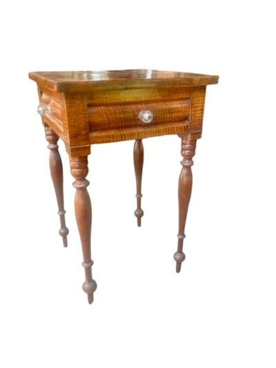 Victorian Side Table with Drawer, Turned Legs