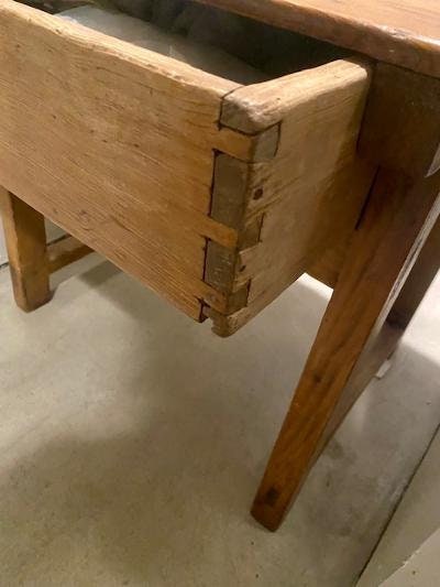 Primitive American Pine Side Table, Bedside Table
