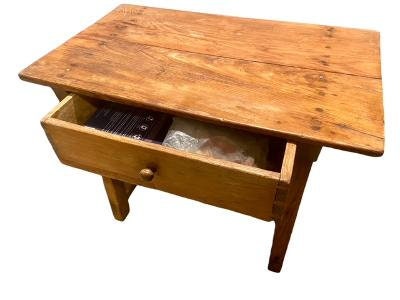 Primitive American Pine Side Table, Bedside Table