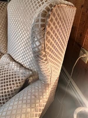 Antique English Wingback Chair, Lion Paw Feet, Newly Upholstered