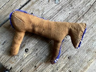 Native American Beaded Horse Fetish Amulet, 1950s
