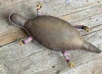 Native American Beaded Lizard Turtle Fetish Amulet, 10.5 Inch