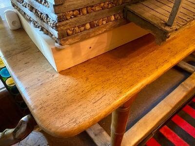 Antique Pine Library Table, European Farm Table