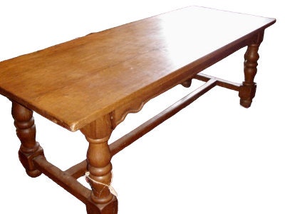 Oak Library Refectory Dining Table, 1900s