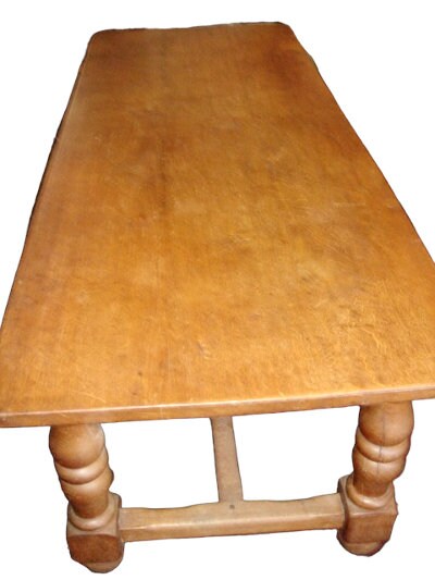 Oak Library Refectory Dining Table, 1900s