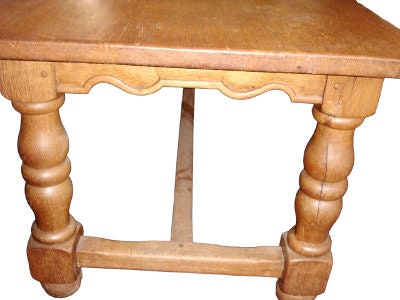 Oak Library Refectory Dining Table, 1900s