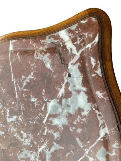 Louis Style Side Table, Red Marble Top, Cabriole Legs