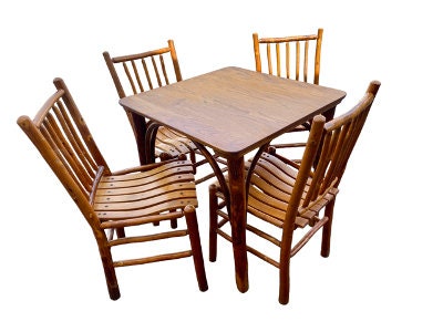 Old Hickory Table and Chairs Set, 1990s
