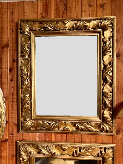 Pair of Gold Gilded Gessoed Mirrors, Circa 1850