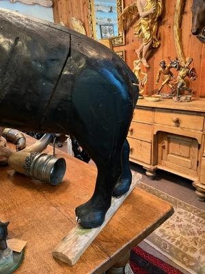 Large Wood Carved Folk Art Bear, American, 1950s