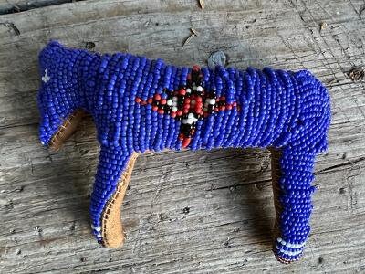 Native American Beaded Horse Fetish Amulet, 1950s