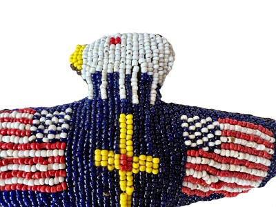 Native American Beaded Eagle Fetish Amulet, 1950s