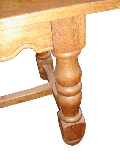 Oak Library Refectory Dining Table, 1900s
