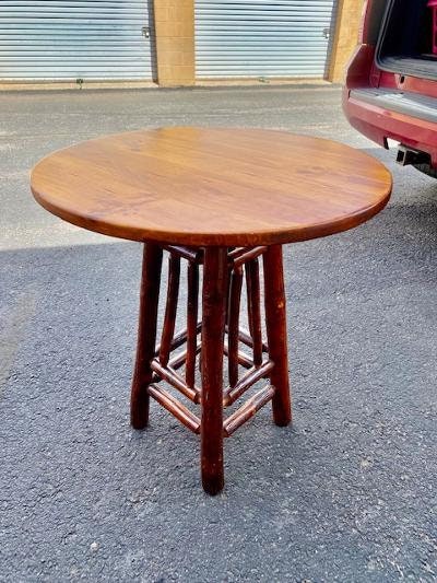 Hickory Side Table, Round, 1990s