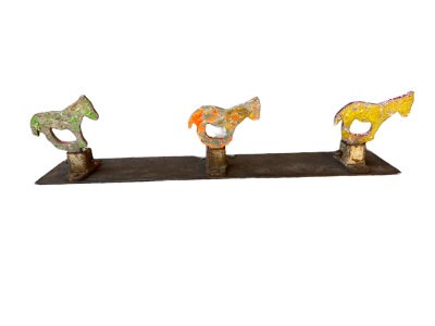 Metal Carnival Shooting Target, Horse and Mule, 1940s