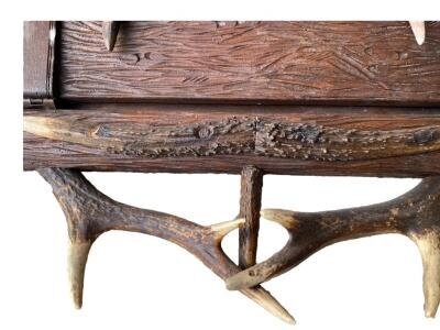 Rare Black Forest Antler Magazine Newspaper Wall Rack