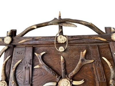 Rare Black Forest Antler Magazine Newspaper Wall Rack
