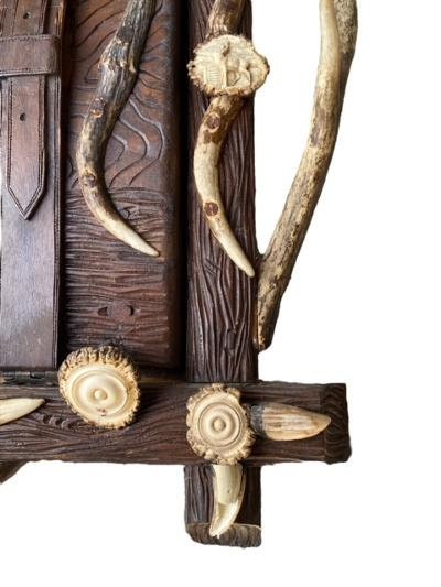 Rare Black Forest Antler Magazine Newspaper Wall Rack