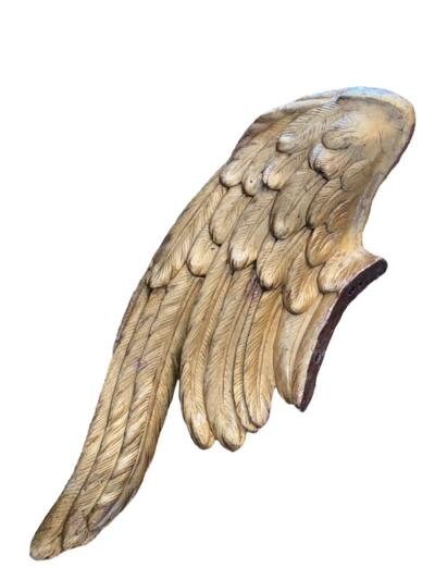 18th Century Carved Wood Angel Wings, Gilded over Gesso, 40"