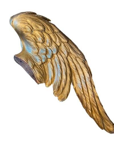 18th Century Carved Wood Angel Wings, Gilded over Gesso, 40"