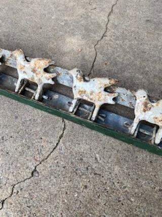 Cast Iron Shooting Gallery Target Rack of Birds with Reset Bar, 1900s