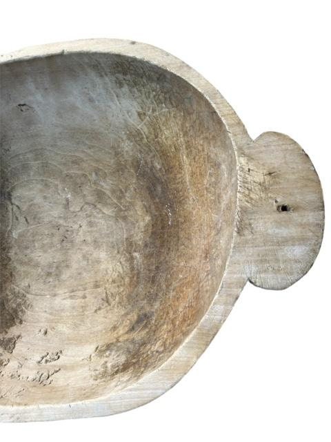 Large Antique Primitive Hand Carved Wood Dough Bowl