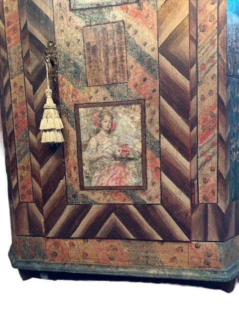 Austrian Painted Armoire, Original Paint, 71"H