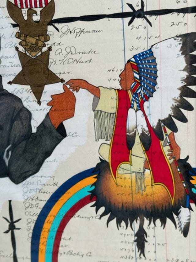 "No Boundaries" Ledger Drawing by Travis Blackbird, 1891 Ledger Pages