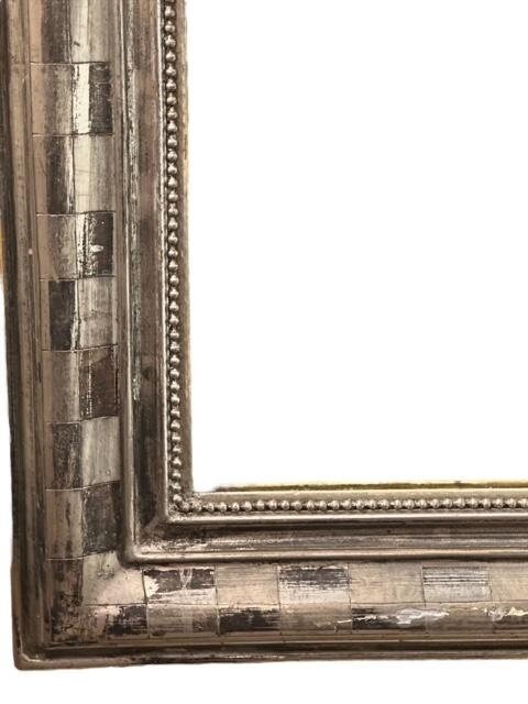 French Louis Silver Leaf Wall Mirror, 19th Century