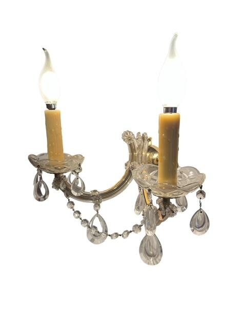 Authentic Venetian Murano Crystal Wall Sconce, Wired for US