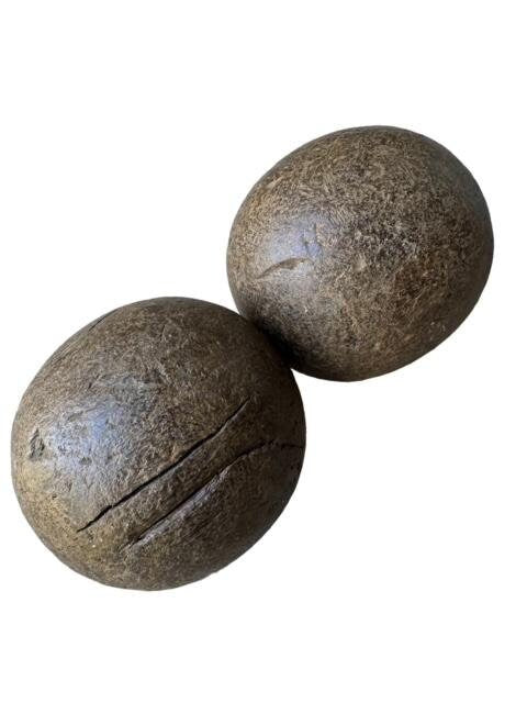 Pair Antique Wood Bowling Balls