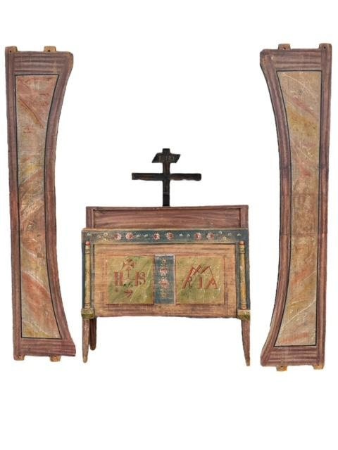 Painted Bavarian Bed Frame, Hand Painted