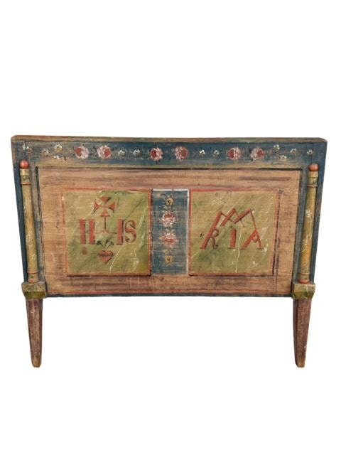 Painted Bavarian Bed Frame, Hand Painted