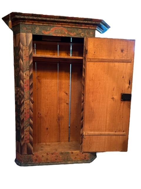 Austrian Painted Armoire, Original Paint, 71"H