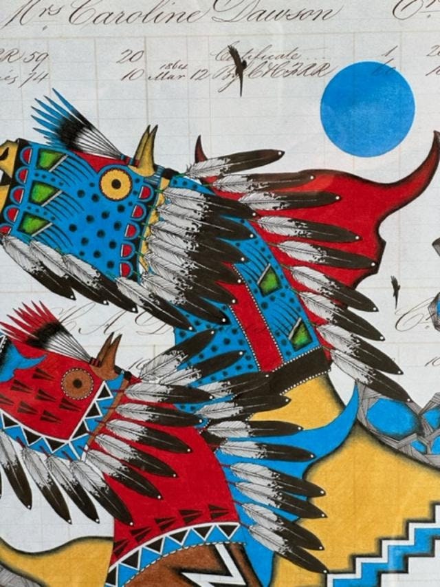 "Return of the Thunder Beings" Ledger Drawing by Travis Blackbird, 1863 Pages