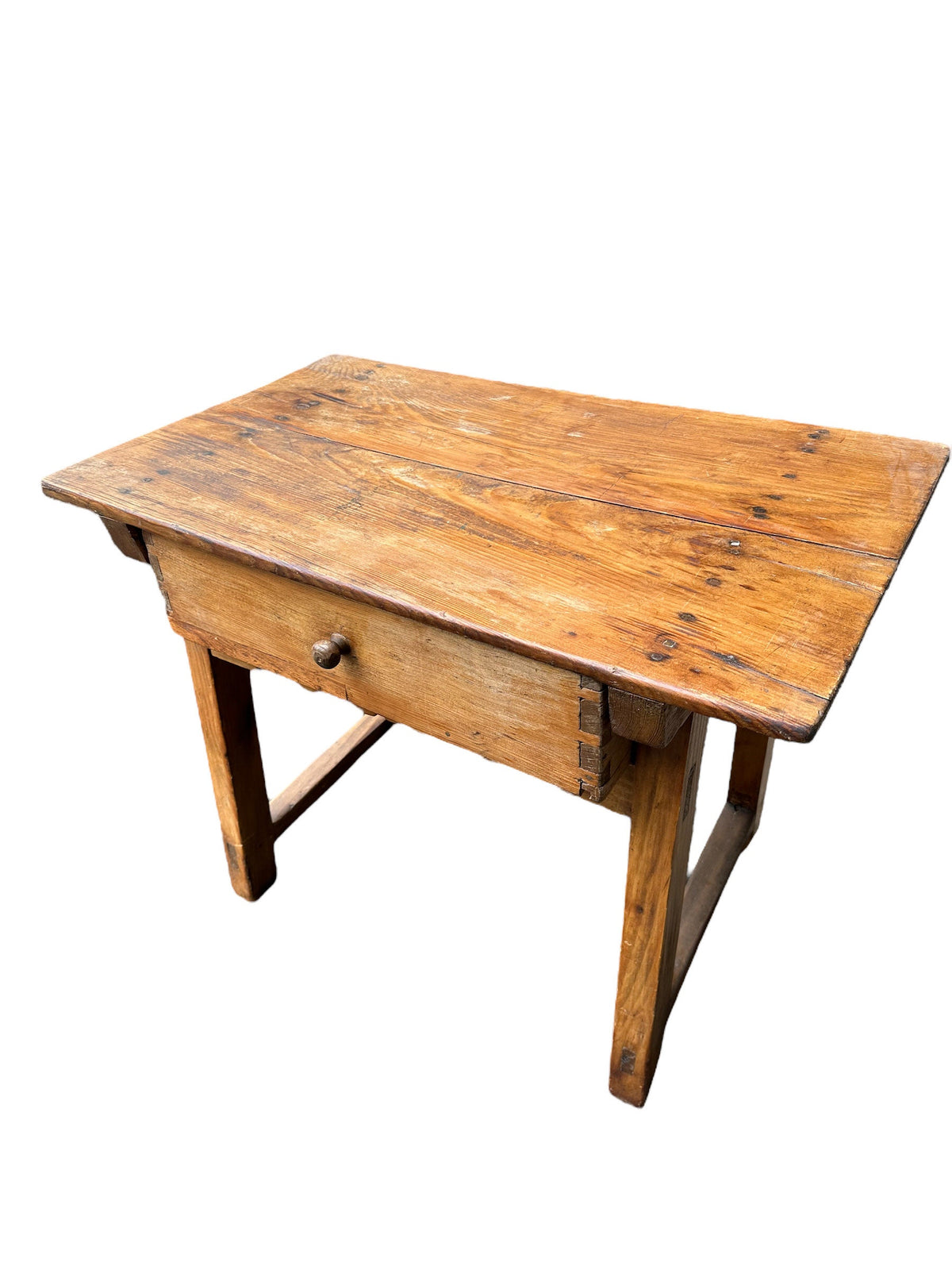 Primitive American Pine Side Table, Bedside Table