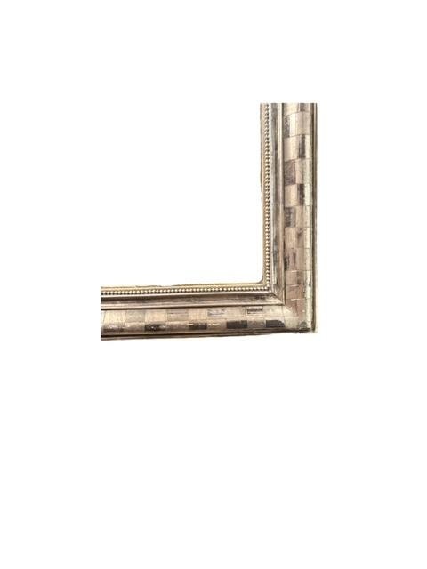 French Louis Silver Leaf Wall Mirror, 19th Century