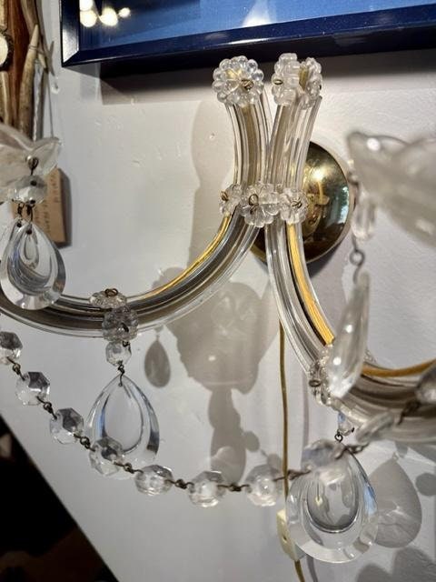 Authentic Venetian Murano Crystal Wall Sconce, Wired for US