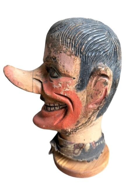 4 Antique Carnival Game Heads Ring Toss Charlie Chaplin