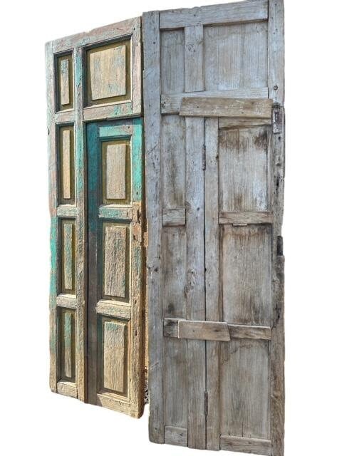 Pair of Spanish Doors, Santa Fe Style Double Doors, Door Within a Door