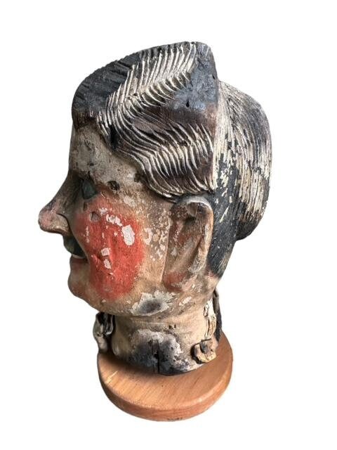 4 Antique Carnival Game Heads Ring Toss Charlie Chaplin