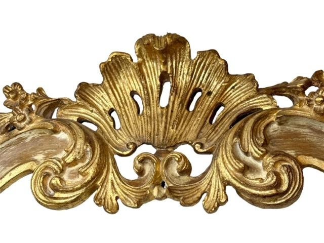 Gold Leaf Hand-Carved Over-the-Door Pediment, 59 Inches Wide