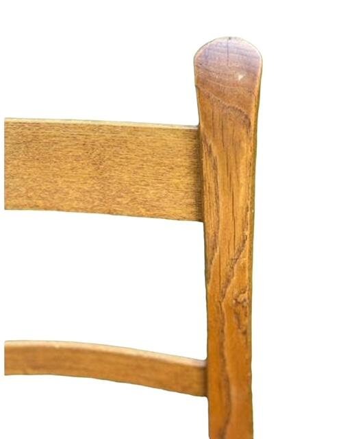 Pair of Oak Ladder-Back Chairs, Woven Seats