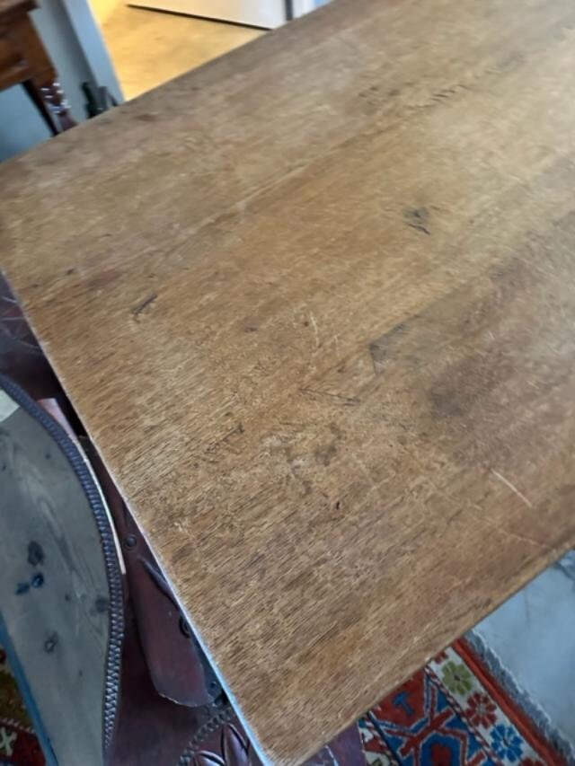 Oak Library Refectory Dining Table, 1900s