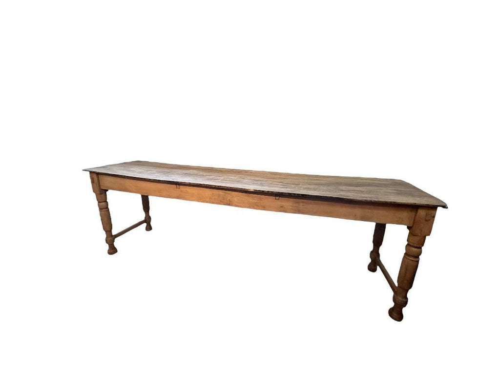 Long Antique Spanish Farm Table, 100 Inches