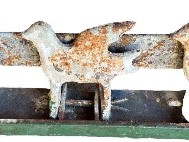 Cast Iron Shooting Gallery Target Rack of Birds with Reset Bar, 1900s