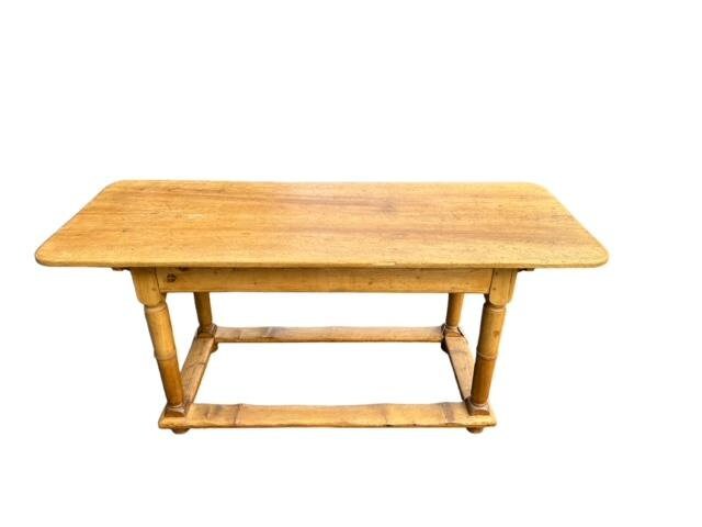 Antique Pine Library Table, European Farm Table