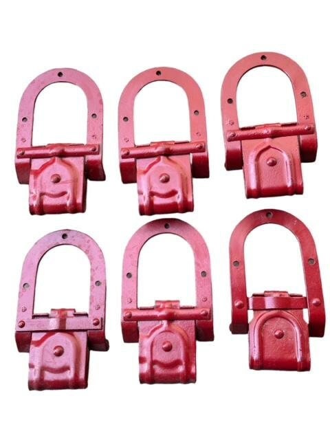 Set of 6 Antique Horseshoe Barn Door Rollers, Refurbished
