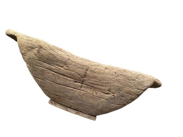 Primitive Alpine Wood Mortar Bowl, Chalet Decor