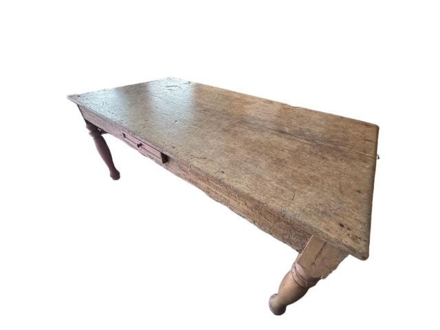 Mexican Sabino Wood Table, Wide Single-Plank Top